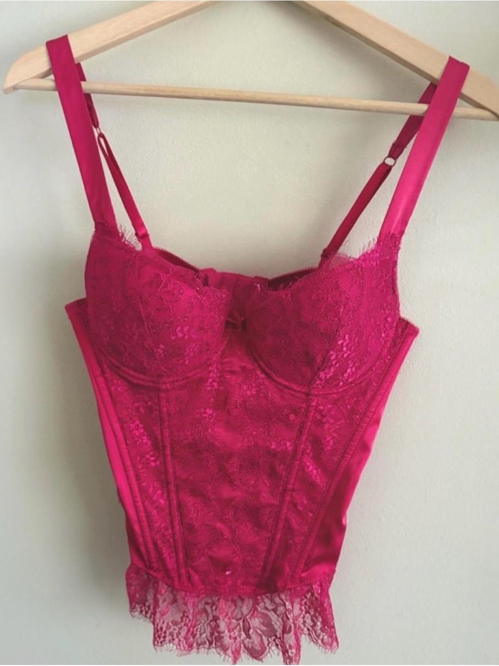 Y2K Victoria's Secret Hot Pink Lace Bustier Corset
